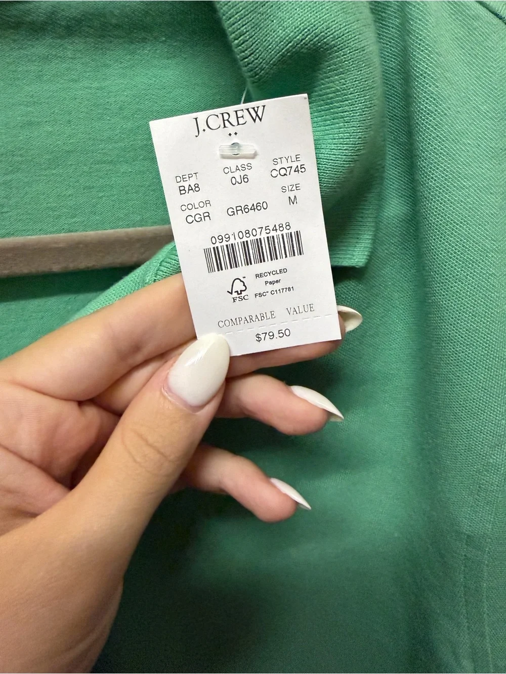 J. Crew Short-Sleeve Polo in Mint Green
